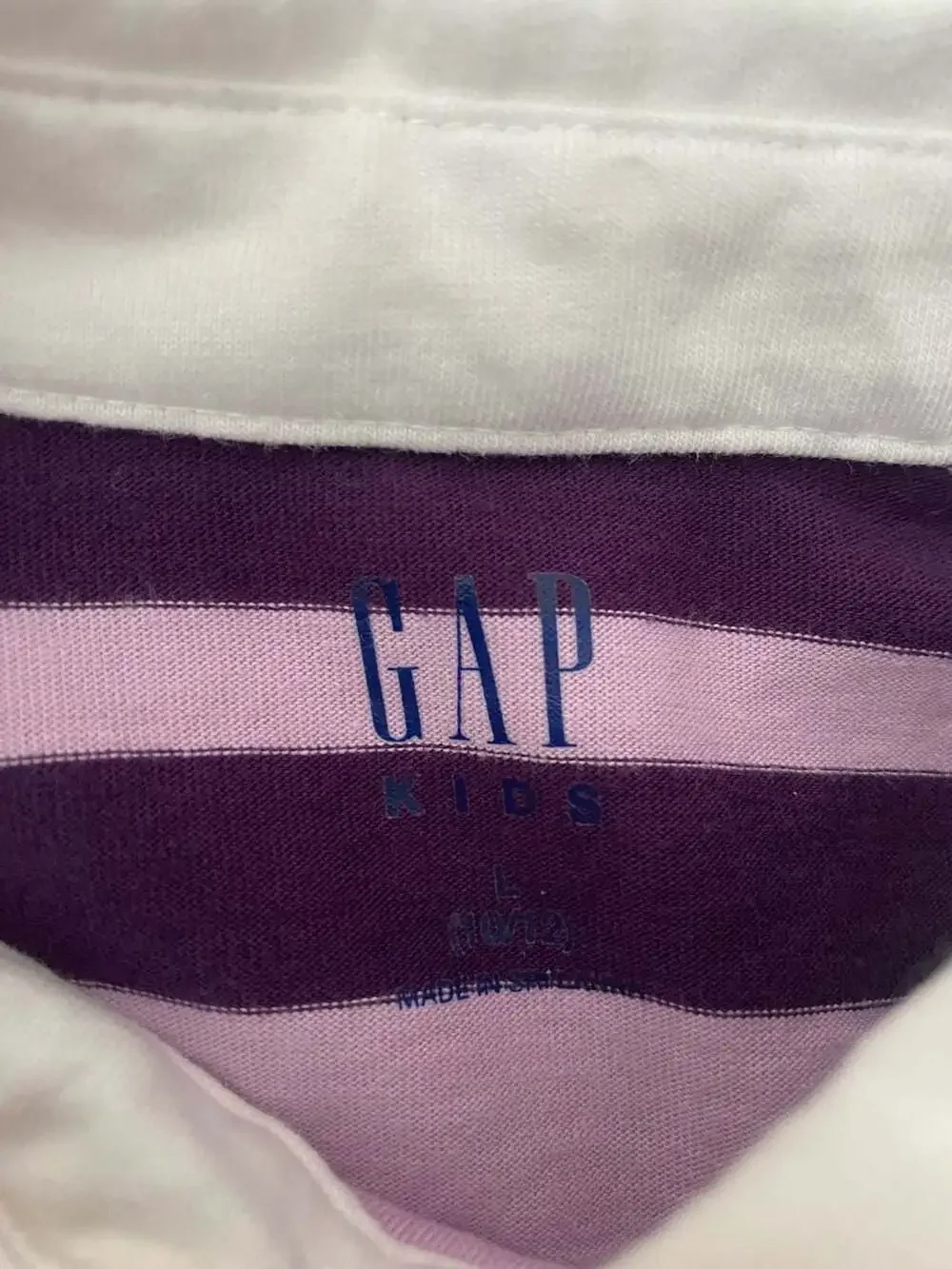 Gap Kids Girls Purple Striped Rugby Dress with Ruffle Hem